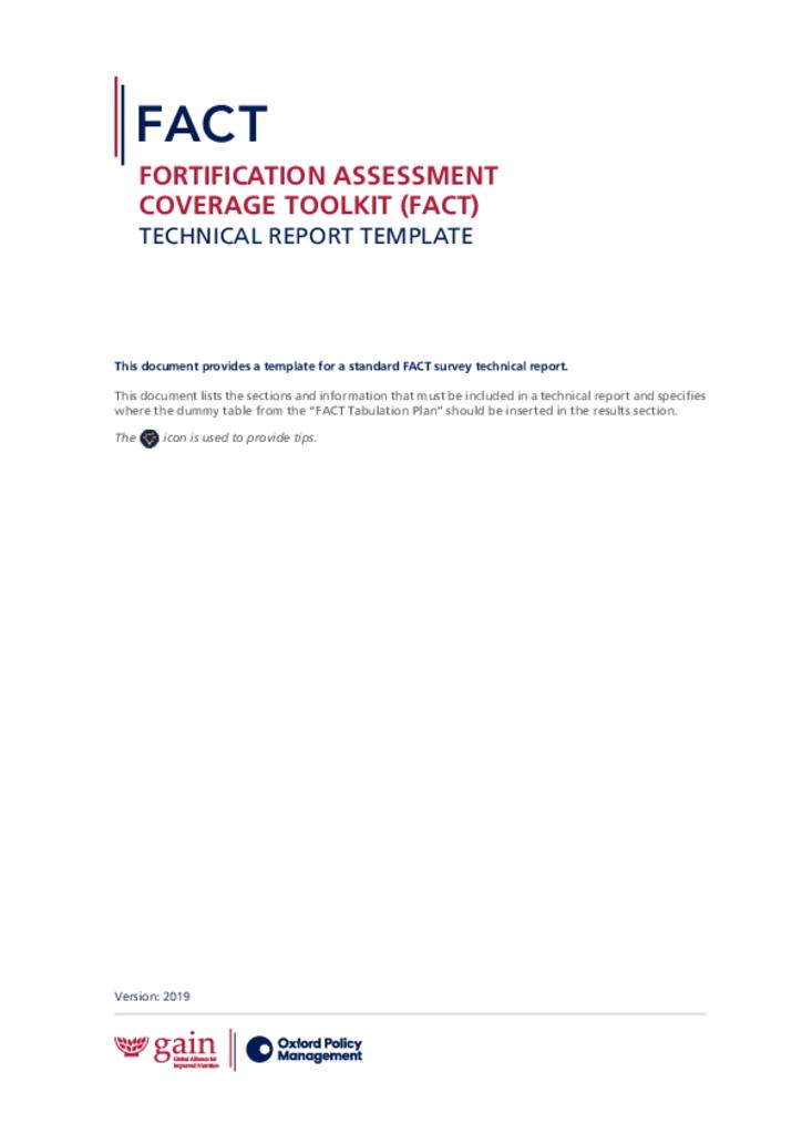 Fortification assessment coverage toolkit (FACT) technical report template
