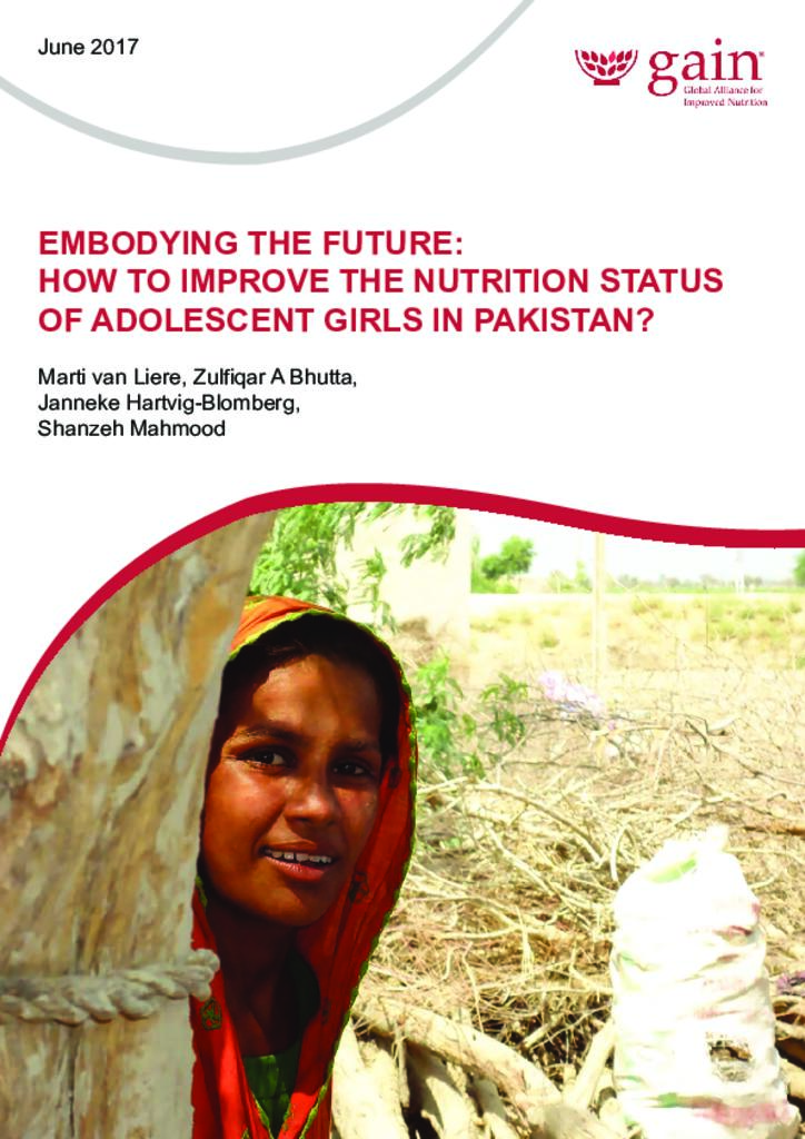 Embodying the future: how to improve the nutrition status of adolescent girls in Pakistan?