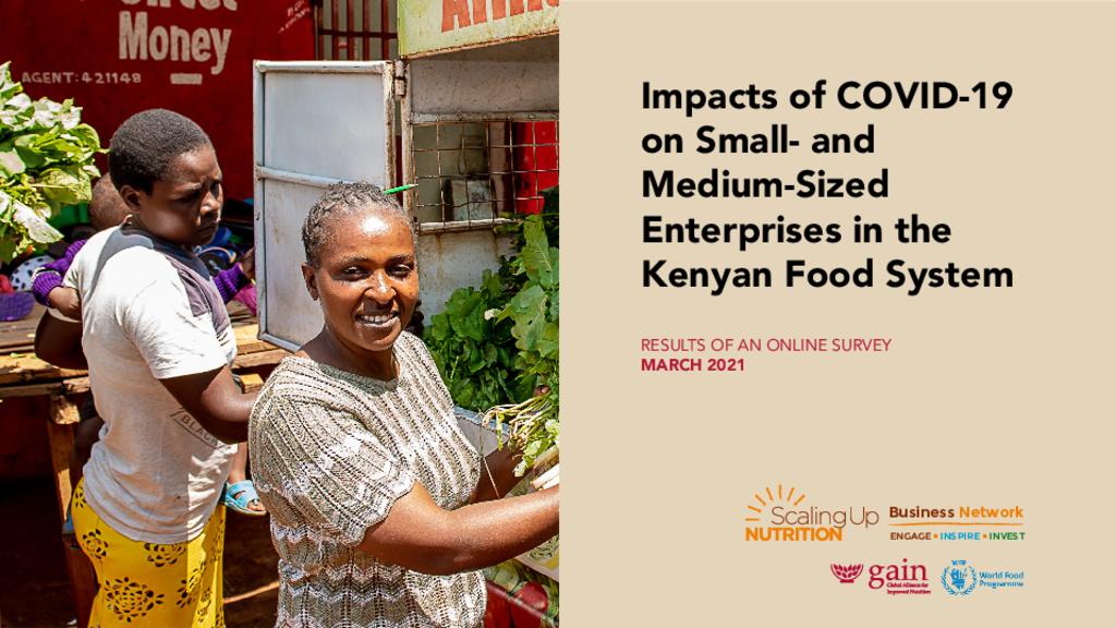 Impacts of COVID-19 on small- and medium-sized enterprises in the Kenyan food system