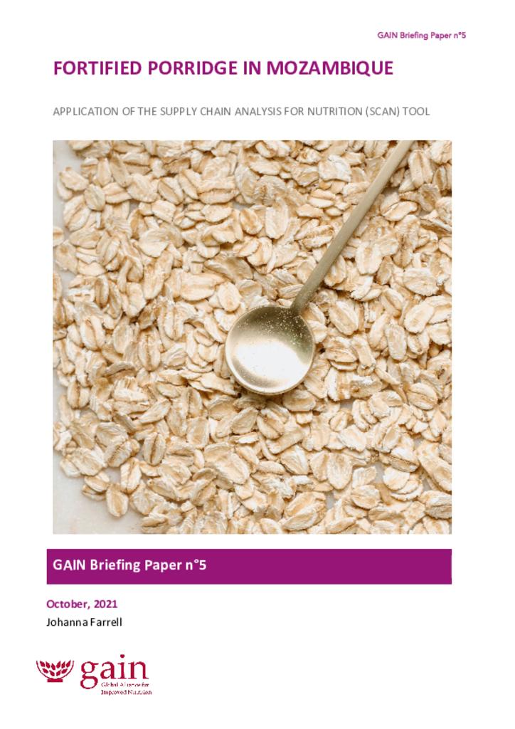 GAIN Briefing Paper Series 5 - Fortified Porridge in Mozambique