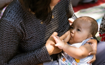 Woman breastfeeding in Indonesia