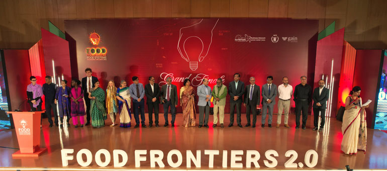 The food frontiers line up on the stage ahead of the prizes giving