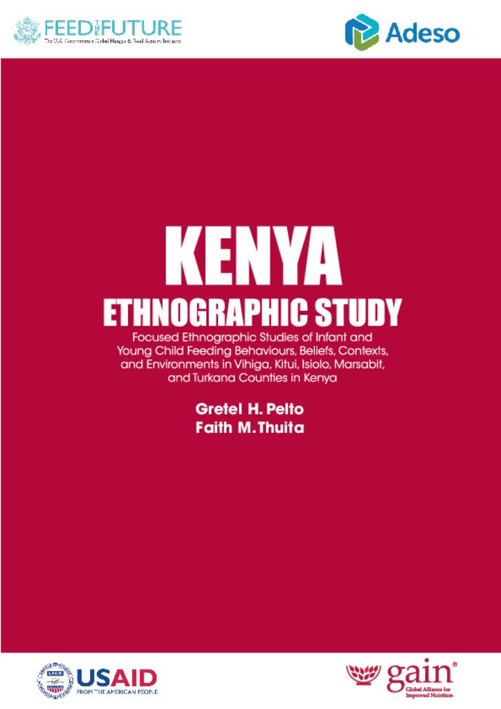 Kenya ethnographic study: focused ethnographic studies of infant and young child feeding…