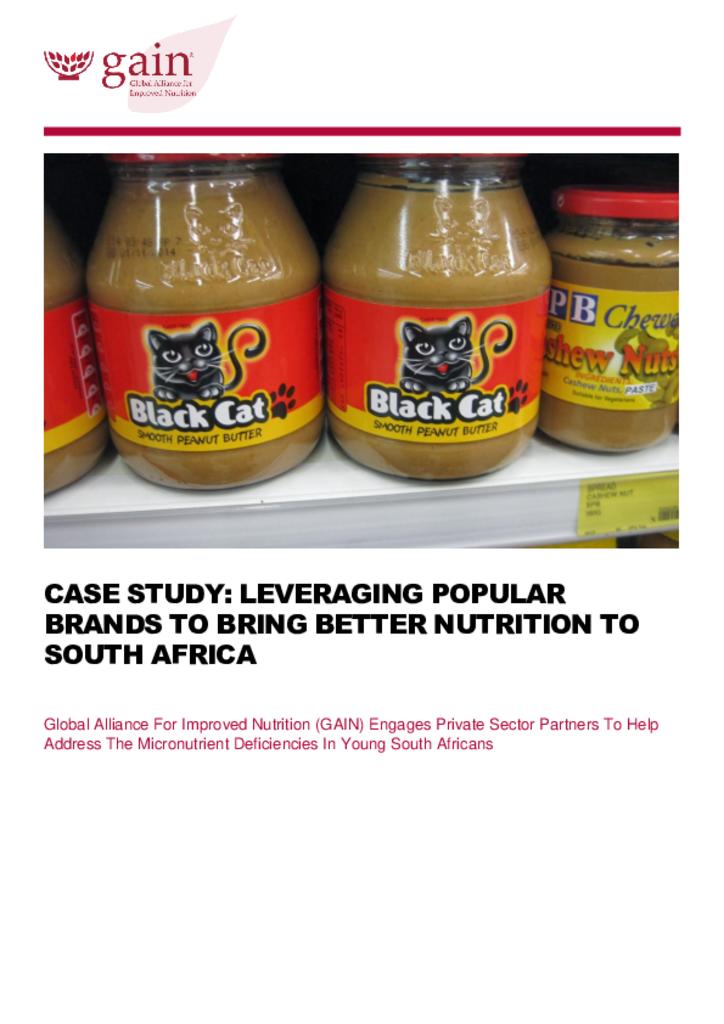 Case study: leveraging popular brands to bring better nutrition to South Africa