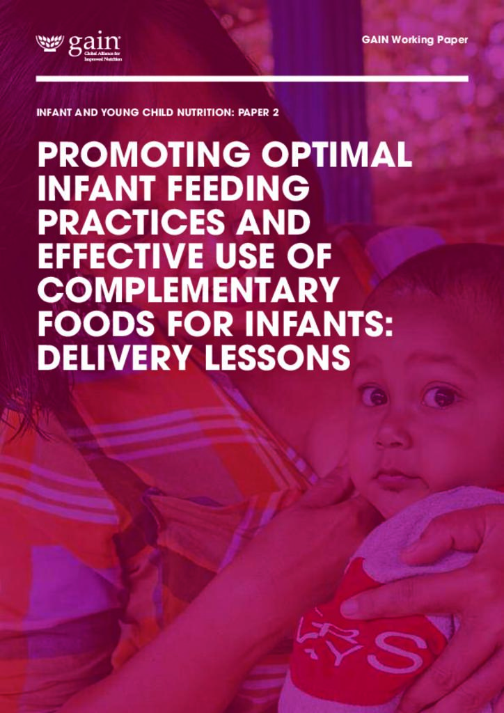 Promoting optimal infant feeding practices and effective use of complementary foods for…
