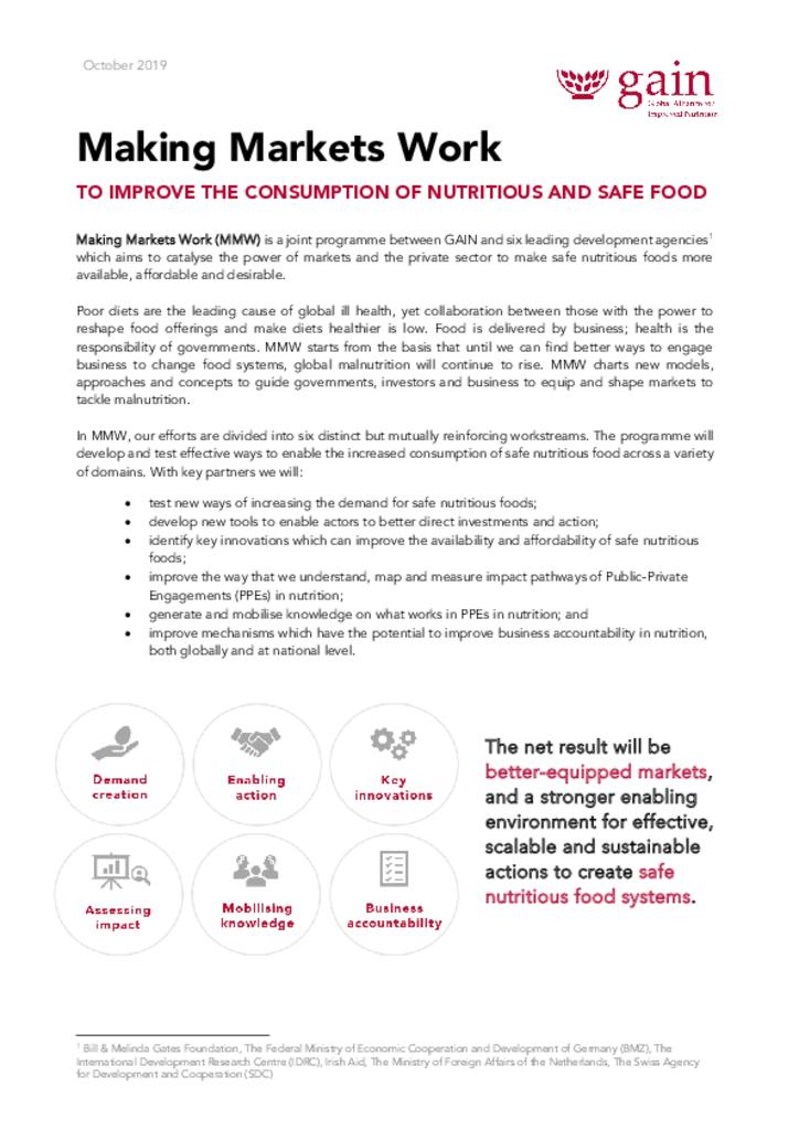 Making Markets Work - programme description