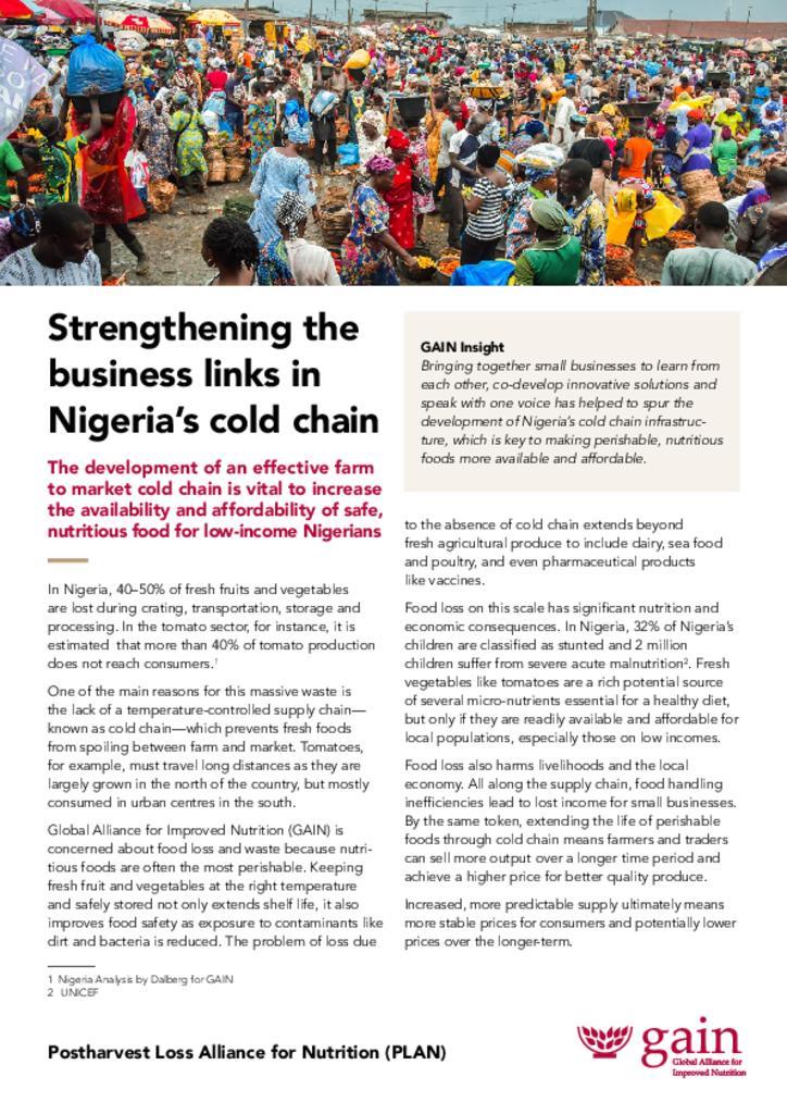 Strengthening the business links in Nigeria’s cold chain