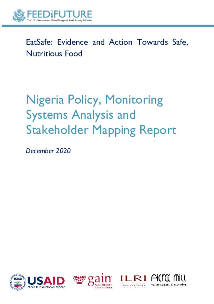 EatSafe Report on Policy and Monitoring Systems Analysis and Stakeholder Mapping