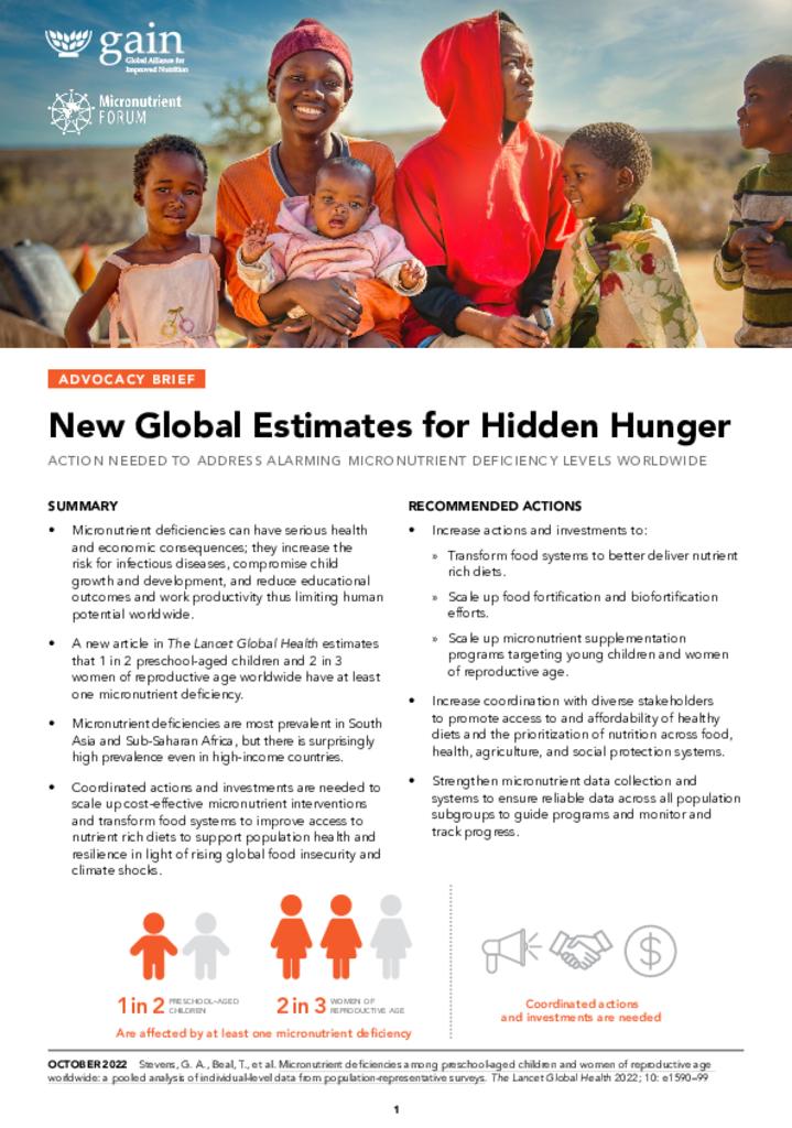 New Global Estimates for Hidden Hunger